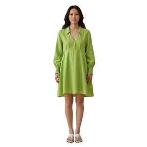Country Road Dress Lime Green Linen‎ Blend  Coastal Chic Dopamine  Size 10
